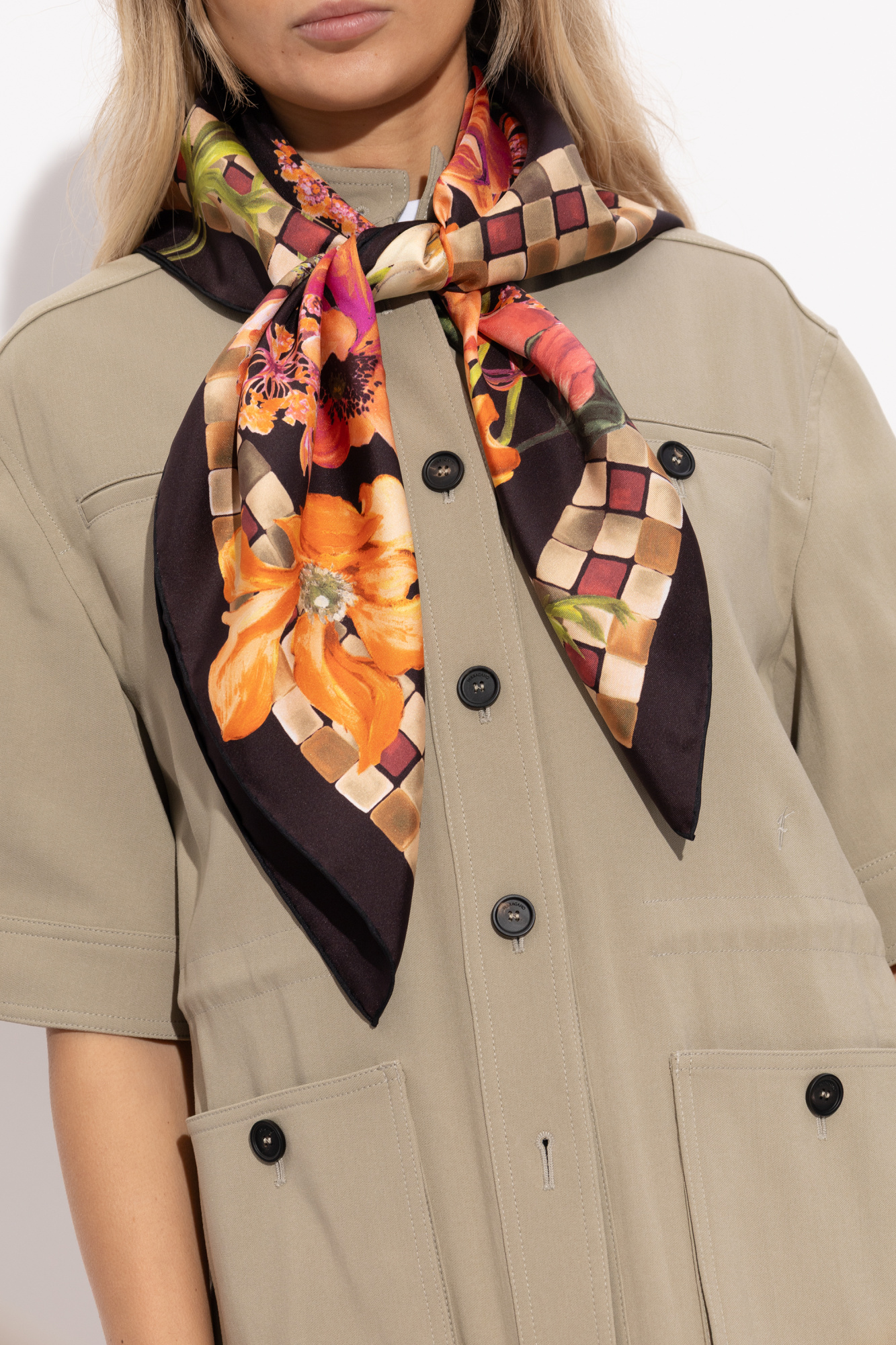 FERRAGAMO Silk scarf with print | Women's Accessories | Vitkac